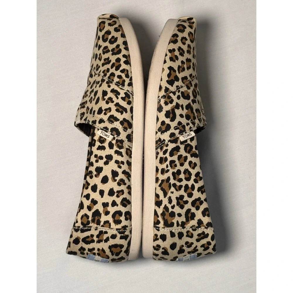 TOMS Women's Canvas Leopard Animal Print Slip On US 6.5